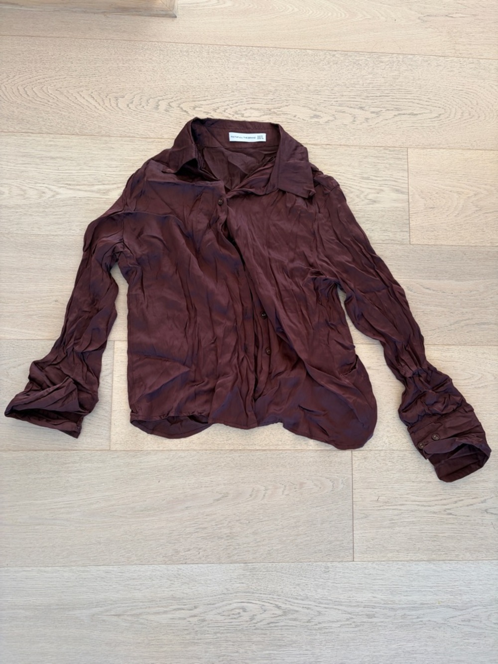 Faithfull the Brand Chocolate Brown Button-Down Shirt